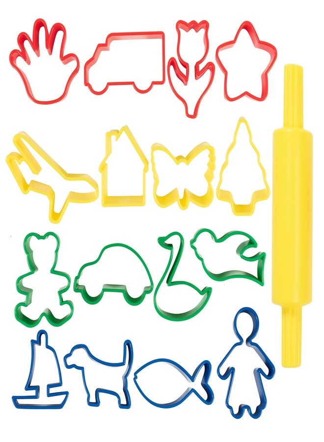 Ready 2 Learn Dough Roller and Cutters | Set of 17 | Dough Tools for Kids Ages 18m+ | Arts and Crafts Supplies for Toddlers | Roll, Cut, Mold and Play - Image 1